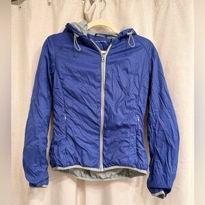 Members Only Blue Lightweight Hooded Windbreaker Jacket Size Small